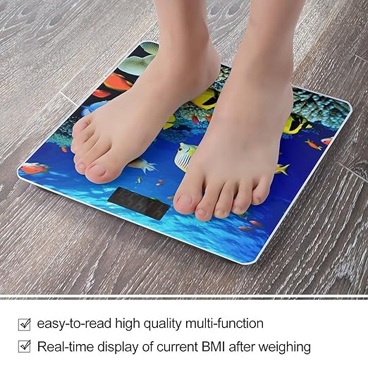 Tropical Ocean Sea Fish Scale for Body Weight Smart Scales Digital Bathroom Scale High Precision Weighing Scales with Large Display Weighing Machine for People