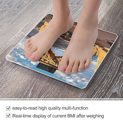 Arches National Park Scale for Body Weight Accurate Digital Bathroom Scale Toughened Glass High Precision Scales Smart Weight Scales with Large LCD Backlight Display Weighing Machine