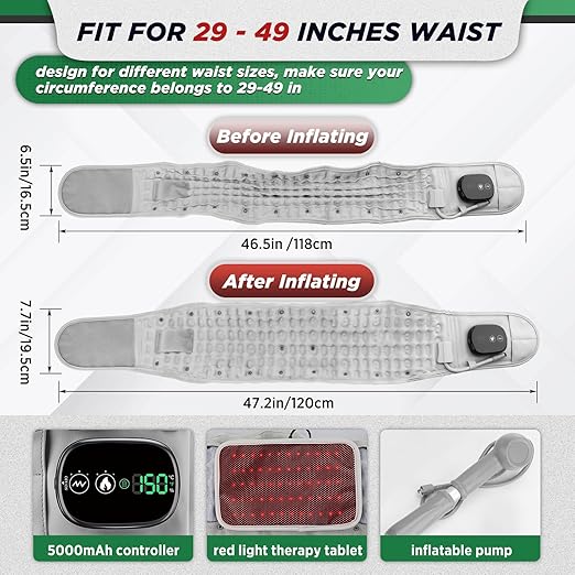 Escovia Back Belt Escovia 3 in 1 Sciatica Belt Rechargeable Lumbar Support Brace for Lower Back Pain Relief Portable Wireless Massager for Men &amp Women Massage Relaxation
