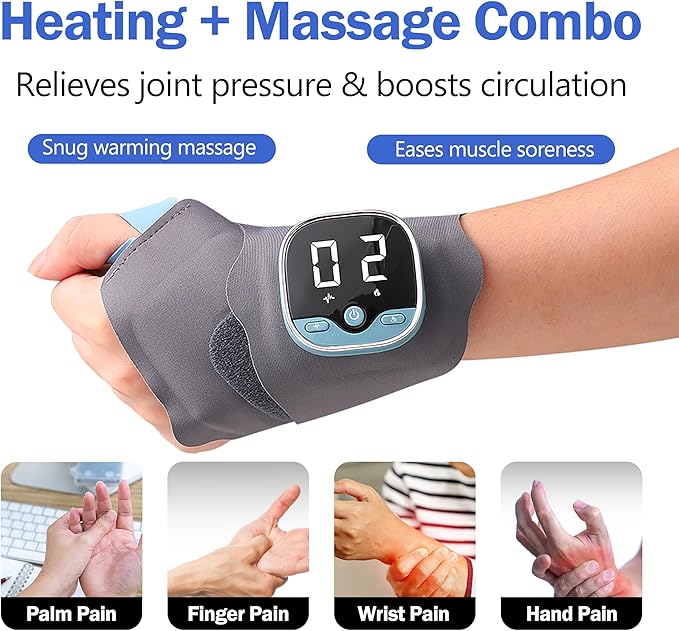 Hand Massager with Heat - 5 Modes 9 Intensity Levels3 Heat Settings Cordless &amp Rechargeable