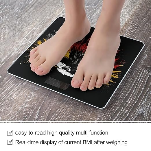 Germany Flag Eagle Digital Bathroom Scale for Body Weight Weighing Scale with Backlit LCD Display High Precision Measurements &amp Measures Weight Up to 180kg