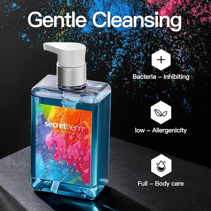Men’s Intimate Wash pH-Balancing Mint &amp Verbena Cleanser for Odor Control Freshness &amp Sensitive Skin | 8.8 fl oz