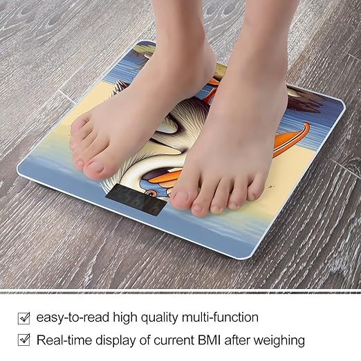 Pelican Birds Bathroom Scale Large LCD Backlight Display Digital Scale Rounded Corners Body Scales Automatic Power On/Off Bathroom Scales for Home Bedrooms