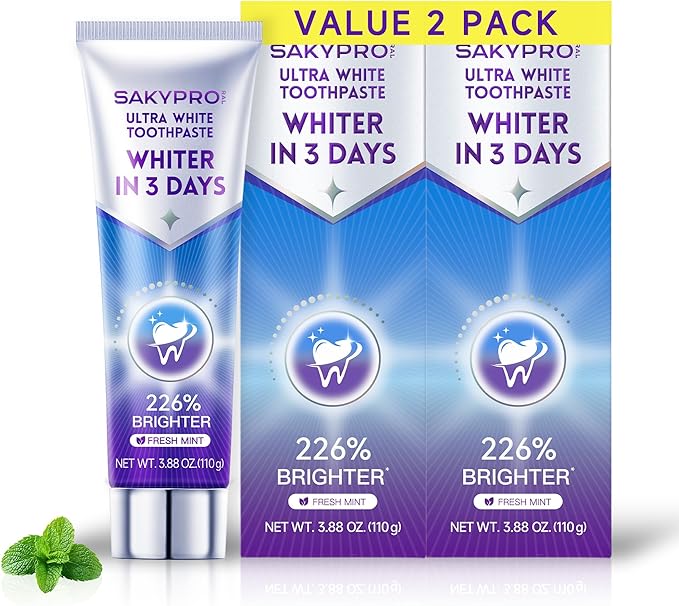 G5S Electric Toothbrush (White) + Ultra White Toothpaste 2 Pack 150-Day Rechargeable Toothbrush Visibly Whitens Yellow Teeth