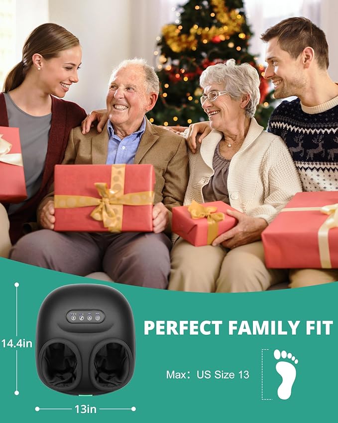 Medcursor Foot Massager Machine with Heat Rolling Deep Kneading Shiatsu Foot Massager for Delivers Pain Relief Tired Plantar Fasciitis Gift for Women Mom Men Fits Up to 13