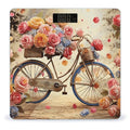 Flower Bicycle Scale for Body Weight Precision Bathroom Weighing Scales with Back Lit LCD Display Sturdy Tempered Glass Body Weight Scales Digital Bathroom Scale 400lb