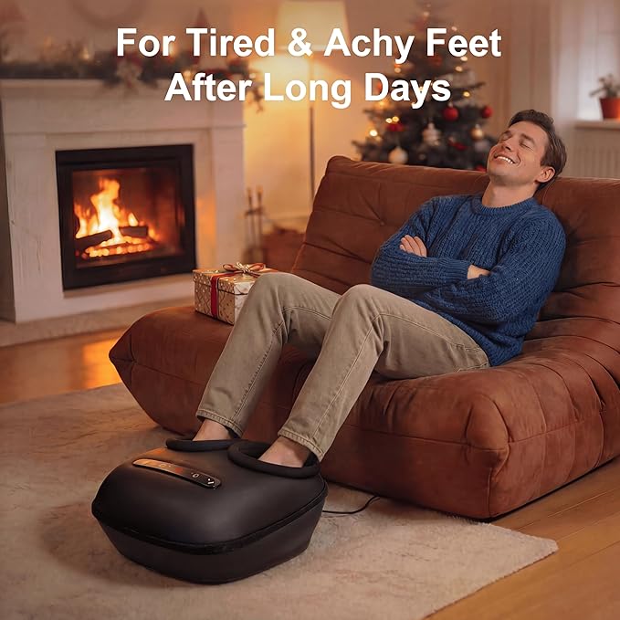 Nekteck Foot Massager with Heat [2026 Upgraded] Electric Shiatsu Foot Massage Machine for Circulation Plantar Fasciitis &amp Neuropathy 3 Intensity Levels FSA Eligible Gifts for Men &amp Women