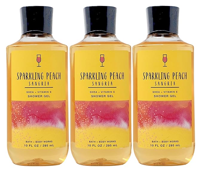 Bath &amp Body Works Sparkling Peach Sangria - 3 pack - Shower Gel