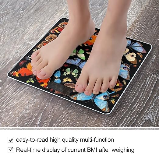 Digital Bathroom Weighing Scale Energy Saving Scale Smart Scale for Body Weight Moth Bee Butterfly Pattern