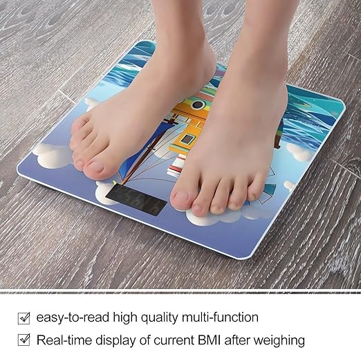 Cartoon Ship Smart Scale for Body Weight Accurate Bathroom Scale with LED Display Digital Weight Scales Weighing Machine High Precision Scales for Bath Home