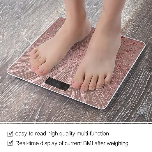 Rose Gold Pink Scale for Body Weight Digital Bathroom Scale Precision Smart Weighing Scales with Clear LED Display Accurate High Precision Scales Weighing Machine