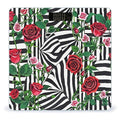 Black White Stripes Red Rose Flowers Scale for Body Weight Smart Scales Digital Bathroom Scale High Precision Weighing Scales with Large Display Weighing Machine for People