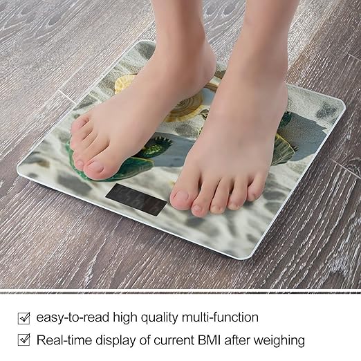 Two Turtles and Shells Scale for Body Weight Highly Accurate Digital Bathroom Body Scale Digital Bathroom Scales for People Anti-Slip Large LCD Display Smart Scales