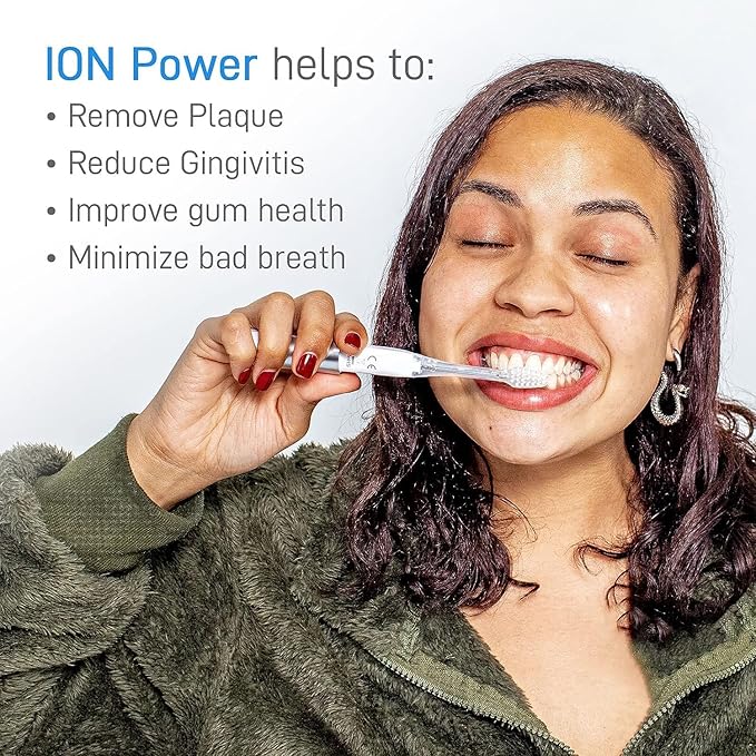 IONIC KISS IONPA DM Black Compact Ionic Power Electric Toothbrush with Travel Cap Brushing Timer 2 Modes 2 Soft Extended Filament Brush Heads Made in Japan KISS You Outdoor DM-011BK