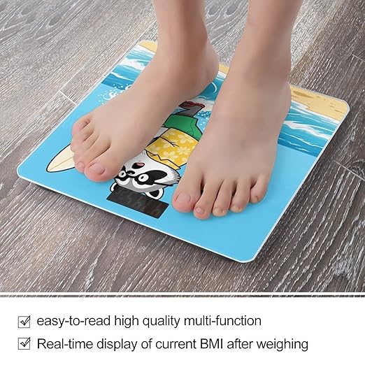 Funny Raccoon Weight Scale Cute Bathroom Scale for Body Highly Accurate Digital Weighing Machine for People Compact LCD Display Scales with Sturdy Toughened Glass Scales