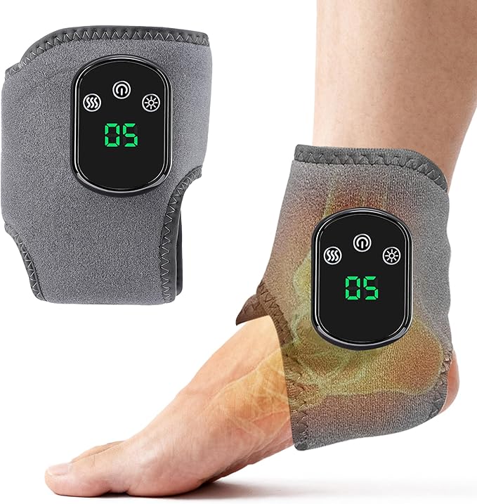 YAZHI Foot Massager 2-in-1 Warming Wrap – Relax &amp Renew Foot &amp Ankle Massager with 3 Modes &amp 5 Heat Levels Portable for Home or Travel