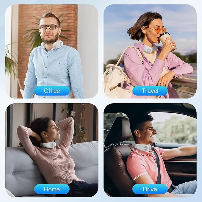 COMFIER Portable Heated Neck Massager EMS Intelligent Electric Neck Massager with Heat and 3D Electrode Pads for Women Men