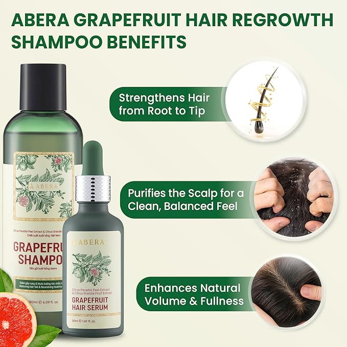 ABERA Folliculitis Body Wash and Grapefruit Hair Regrowth Shampoo