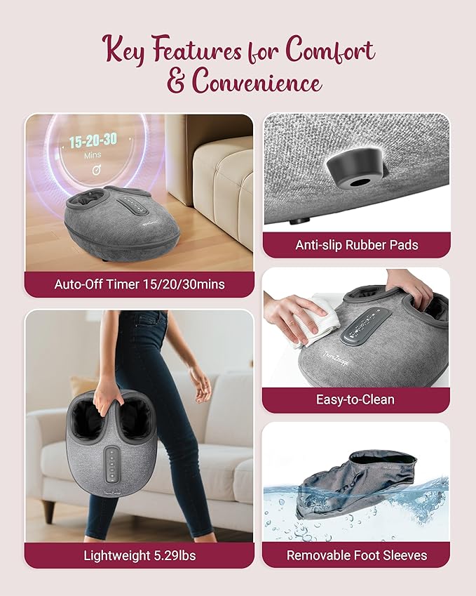 Shiatsu Foot Massager with Heat [2026 Upgraded] Gifts for Him Her FSA Eligible Deep Kneading Compression Remote Control HSA Feet Massage for Plantar Fasciitis Fits Size 14