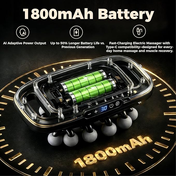 20-Head Massage Gun SetDeep Tissue Massage for Muscle Pain ReliefHigh-Power Electric Massager Gun with 3 Modes30 LevelsQuiet Handheld Body Massage Tool for BackLegsWaistArmsRecovery