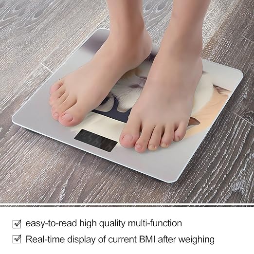 Digital Bathroom Scale for Body Weight Scale with Bright LCD Display High Accuracy Step-On Technology Auto On/Off Guinea Pig Digital Scales 400 Lbs /180kg