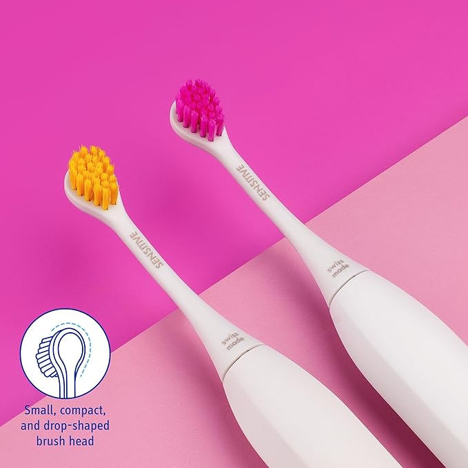 Curaprox Hydrosonic Brush Heads Rainbow Sensitive Duo – for Gentle Gum Care &amp Effective Plaque Removal | Yellow/Pink 2-Pack | Compatible with All Curaprox Sonic Models | Swiss Made