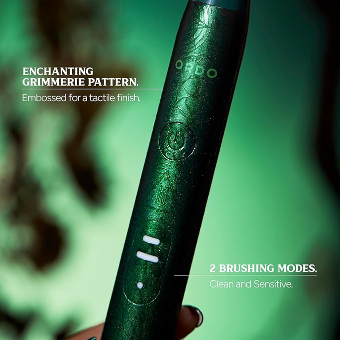 ORDO x Wicked Sonic Lite Electric Toothbrush | Rechargeable Sonic Toothbrush for Adults &amp Teens with USB-C Charging 2 Modes &amp Travel Cap Elphaba Thropp