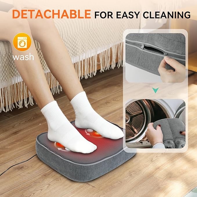 Snailax Shiatsu Foot Massager with Heat Electrick Foot Massager Machine for Neuropathy Plantar Fasciitis Feet Warmers for WomenMen Foot Heater Under Desk Size 13