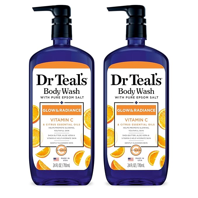 Dr Teal's Body Wash with Epsom Salt (2 x 24oz) &amp Foaming Bath with Epsom Salt (2 x 34oz) Bundle