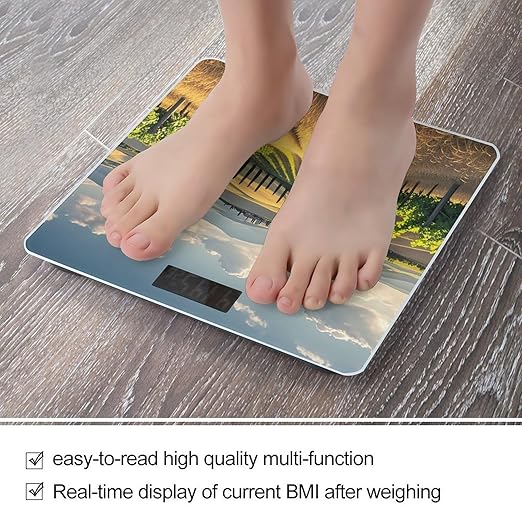 Italy Tuscan Bathroom Scale for Body Weight with High Precision Large LCD Backlight Display Digital Weighing Scale with BMI Capacity Up to 180kg