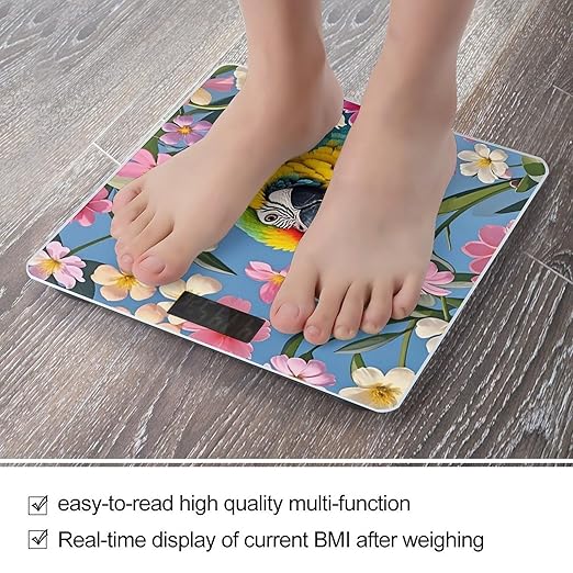 Lots of Flowers and Birds Scale for Body Weight Digital Bathroom Scale Accurate Smart Weight Scales with Large Display Weighing Machine High Precision Scales
