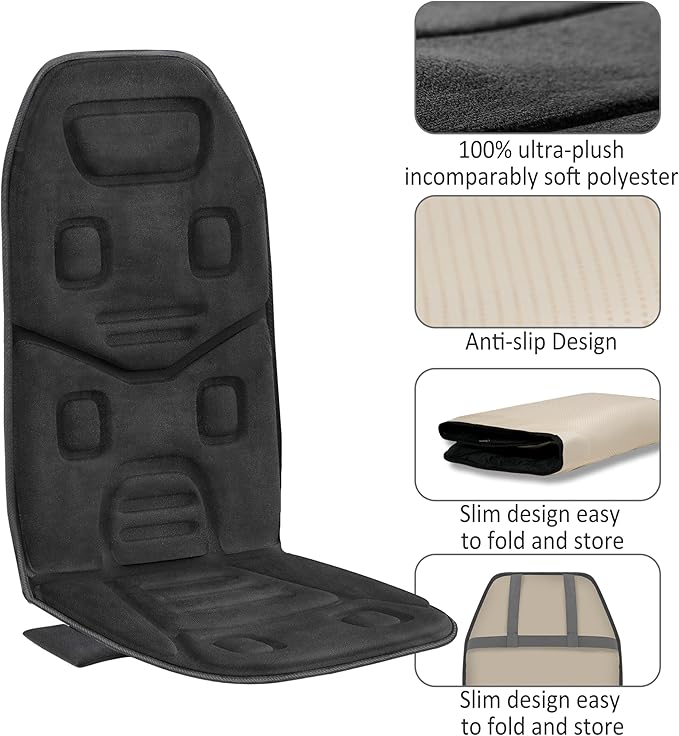 COMFIER Vibration Back Massager Seat Cushion with Heat10 Motors Massage Chair PadChair Massager for Pain Relief at Office/HomeMothers Day Gifts for Mom Dad