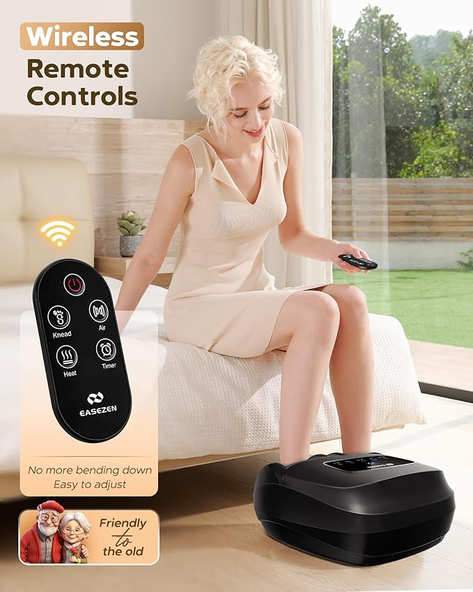 Foot Massager Machine with Heat Shiatsu Foot Massager with Remote 2026 Upgraded Deep Kneading for Plantar Fasciitis Neuropathy Birthday Gifts for Women Mom Men Dad Up to Foot Size 14