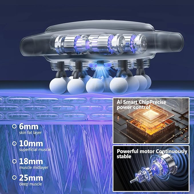 16-Head Massage Gun Kit With 3 Modes And 30 Levels Of Adjustable Strength Electric Deep Tissue Massager For Neck Shoulder Back Leg Muscle Pain Relief Ideal Gift For Women Men Moms And Dads
