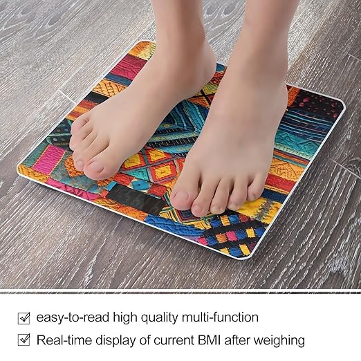 Multicolor Quilt Scale for Body Weight Accurate Digital Bathroom Scale Toughened Glass High Precision Scales Smart Weight Scales with Large LCD Backlight Display Weighing Machine