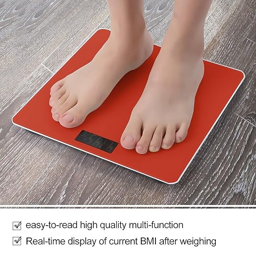 Men's Fashion Automatic Switch Digital Bathroom Weighing Scale Smart Scale Red