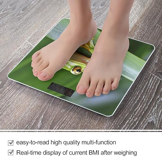 Digital Bathroom Scale for Body Weight Scale with Bright LCD Display High Accuracy Step-On Technology Auto On/Off Tree Frog Digital Scales 400 Lbs /180kg