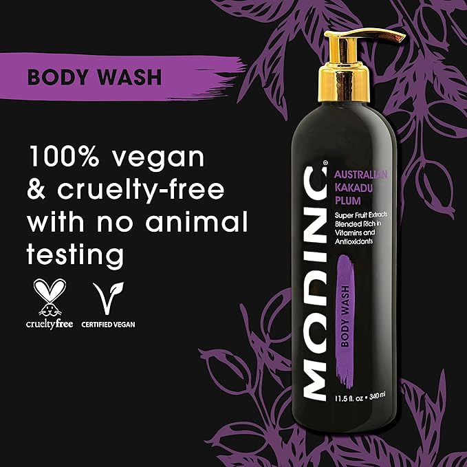 Modinc Luxury Body Wash Australian Kakadu Plum Formula Super Fruit Extracts Blended Rich in Vitamins and Antioxidants Vegan Cruelty Free Pump 11.5 Ounces