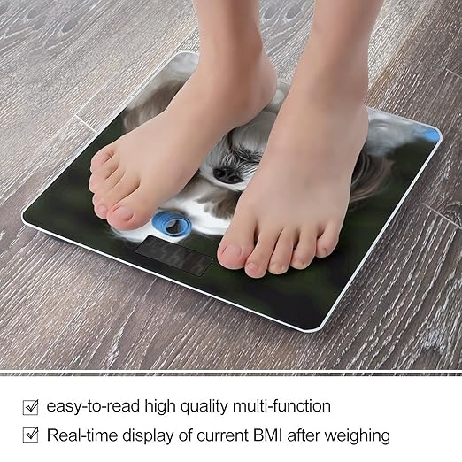 Shih Tzu Dog Weight Scale Large Bathroom Scales Digital Weight with Bright LED Display Non Slip Automatic Weighing Scale Fashion Weighing Machine for Body