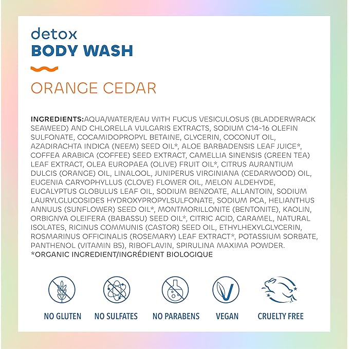 Seaweed Bath Co. Body Wash and Body Cream Duo 12 Ounce 6 Ounce Orange Cedar Scent Sustainably Harvested Seaweed