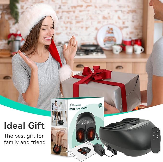 Snailax Foot Massager with Heat Compression Vibration Shiatsu Feet Massager for Plantar Fasciitis Neuropathy Remote Control Up to Size 13 Gifts for Dad Mom Heated Foot Warmer