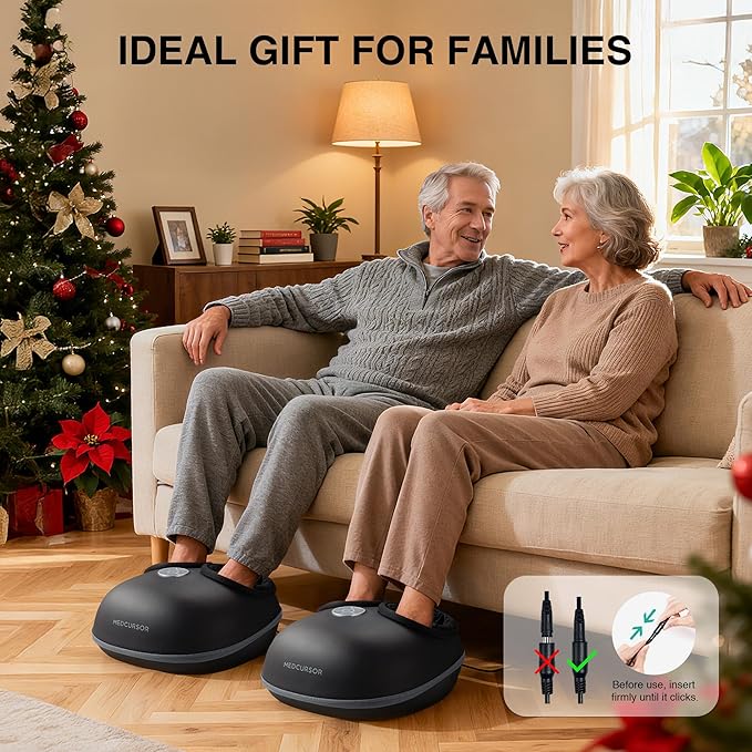 Medcursor Foot Massager with Heat - 2026 Upgraded Shiatsu Deep Kneading Machine Multi Air Compression Intensity Smart APP Mobile Remote Control Feet Massage for Home and Office Use