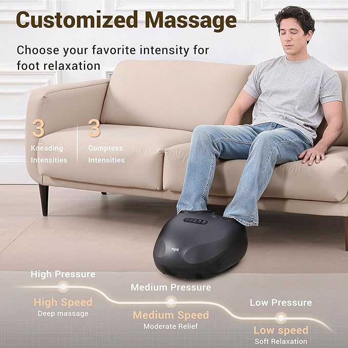 Mynt Shiatsu Foot Massager with Heat FSA Eligible HSA Approved Electric Foot Massage Machine for Plantar Fasciitis Neuropathy Deep Kneading with Control Gifts for Mom Dad Fits Up to 14