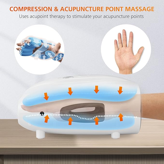 Snailax Hand Massager with Heat and Compression Cordless Hand Massager 3 Compression Intensities Rechargeable Gifts for Women Men Mom