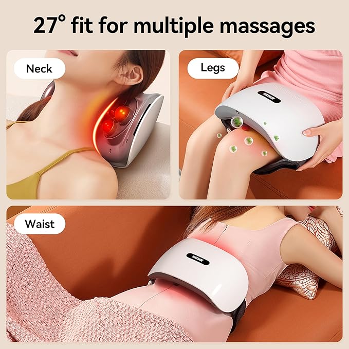 Bian-Stone Abdominal Massager with Heat - Dual Disc Electric Belly Fat Machine for Period Pain &amp Bloating Relief Stomach Massager to Aid Digestion &amp Gas Constipation Comfort