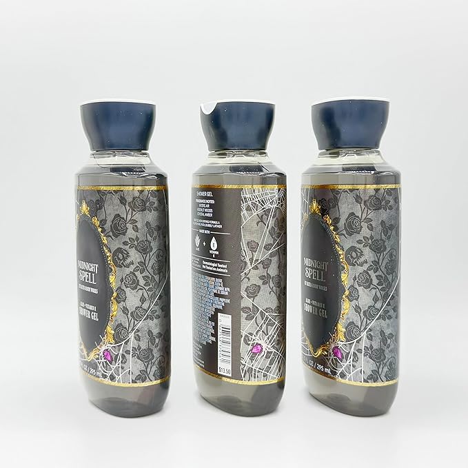 Midnight Spell 3-Piece Bath Bundle | Set of Three Body Shower Gels with Aloe &amp Vitamin E 10oz Each