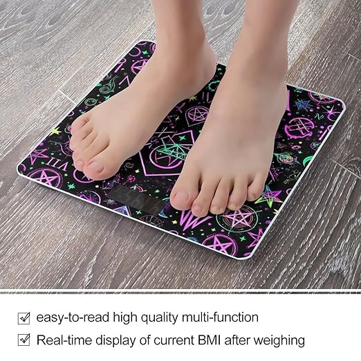 Energy Saving Scale Bathroom Weighing Scale Smart Scale for Body Weight Digital Witch Magic Sun Moon Star Alchemical Cosmic Signs Witchcraft