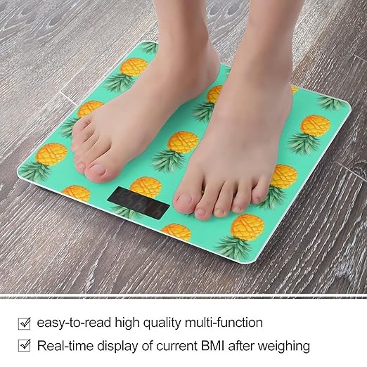 Smart Scale for Body Weight Digital Bathroom Weighing Scale Energy Saving Scale Tropical Pineapples