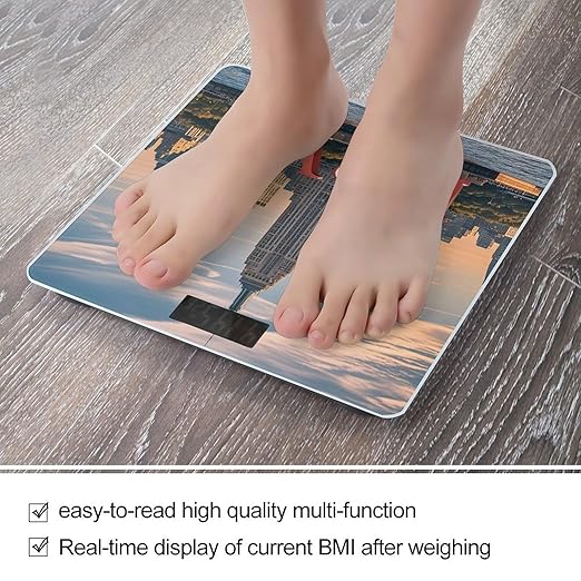 Love from New York Scale for Body Weight Highly Accurate Digital Bathroom Body Scale Digital Bathroom Scales for People Anti-Slip Large LCD Display Smart Scales