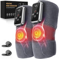Knee Massager Cordless with Heat for Pain Relief Electric Heated Knee Brace - Knee Heating Pad with 6 Heat Levels &amp 9 Vibration Warm Gifts for Men Women Dad Mom (Grey Pair)
